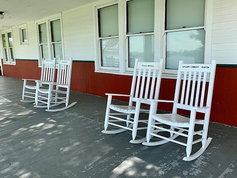 rocking chairs on a porch