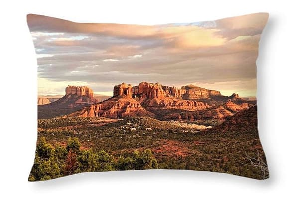 Sedona pictured on an oblong pillow.