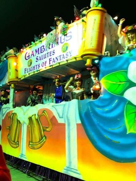 A parade float during Mardi Gras in Galveston, TX.