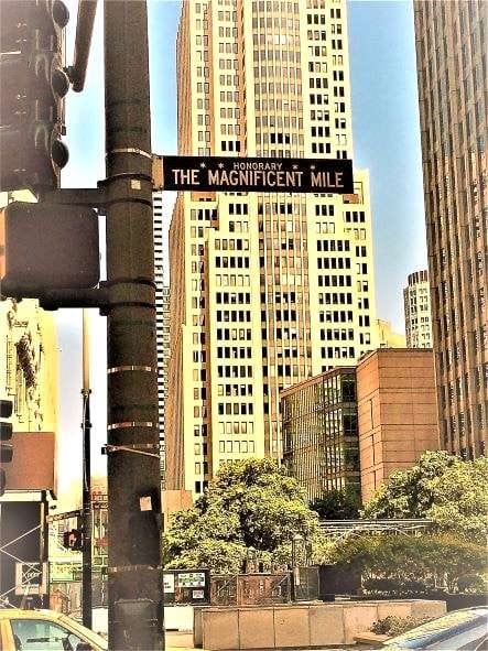 Street Sign reads: The Magnificent Mile